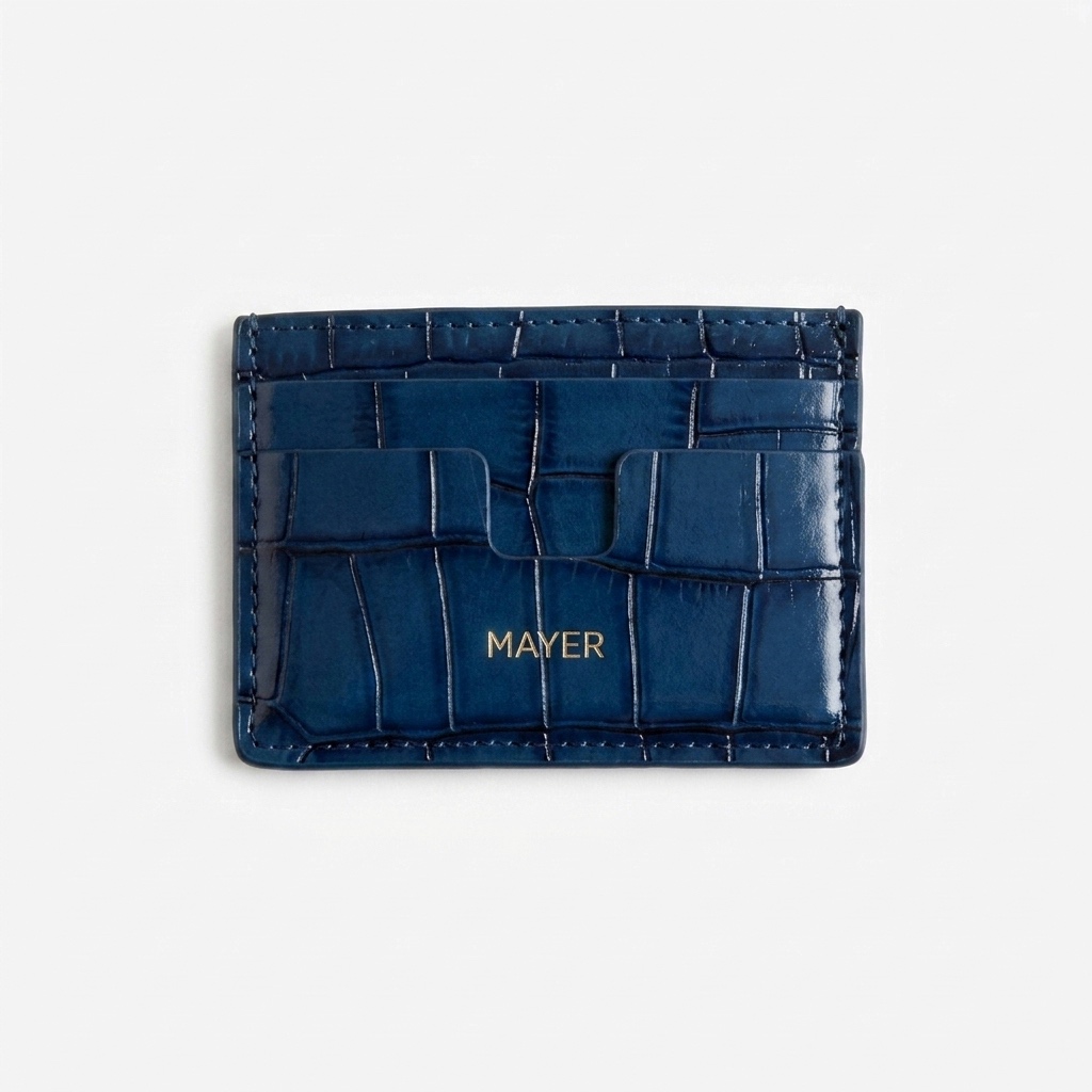 Ví đựng thẻ da vân cá sấu · Xanh navy